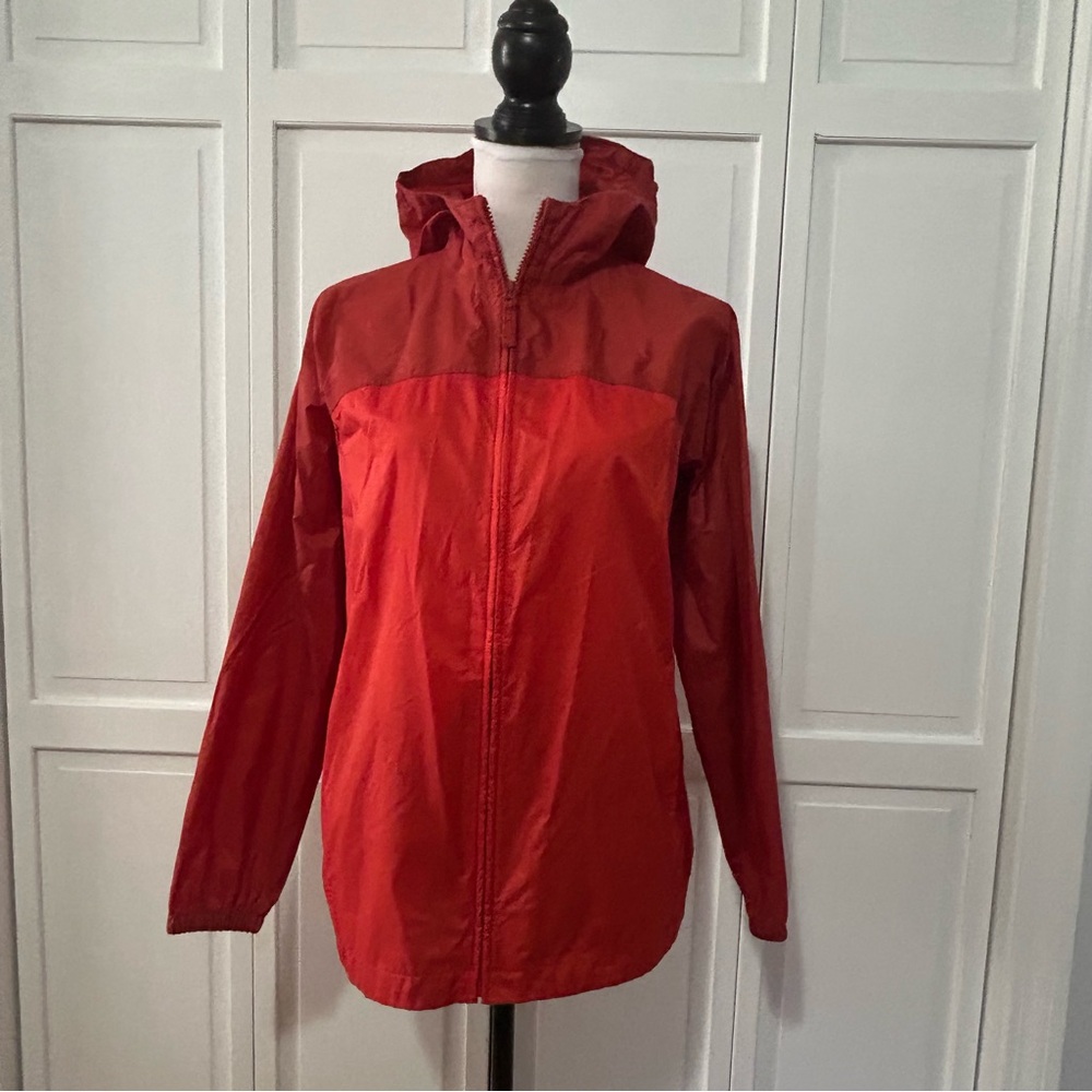 Lands' End Youth Rain Utility Jacket Colorblock Red 14/16